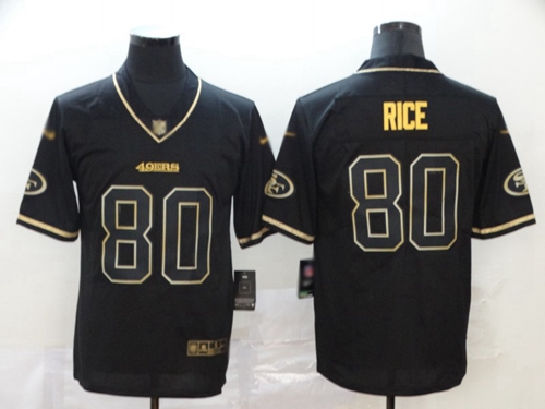 Personalized 49ers #80 Jerry Rice Black Men’s Stitched Football Limited Golden Edition Jersey