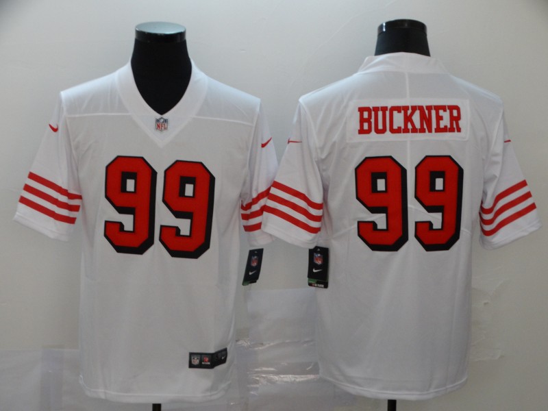 Personalized 49ers 99 DeForest Buckner White Color Rush Untouchable Limited Jersey