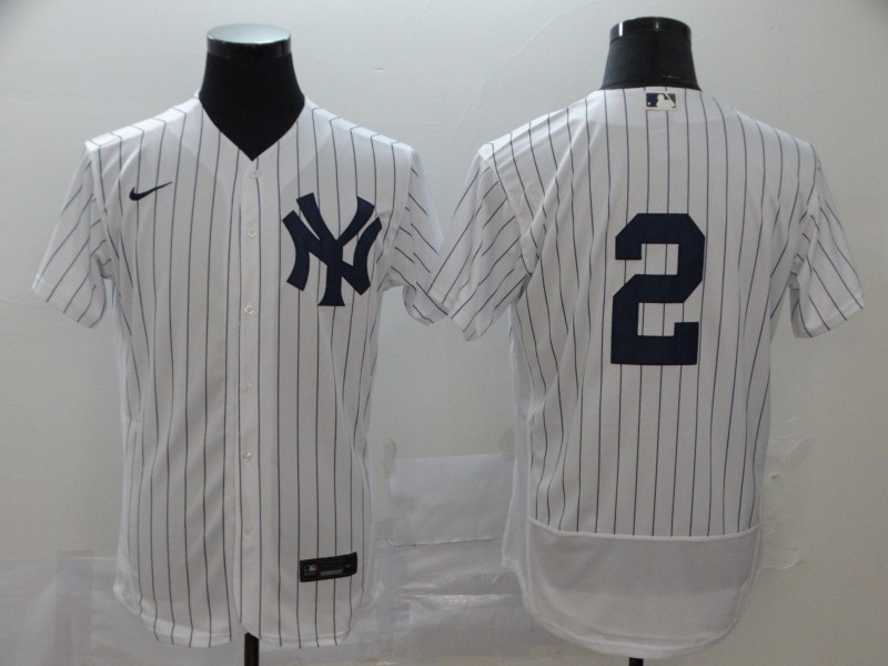 Personalized Yankees 2 Derek Jeter White 2020 Flexbase Jersey