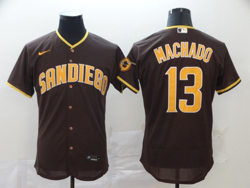Personalized Padres 13 Manny Machado Brown 2020 Flexbase Jersey