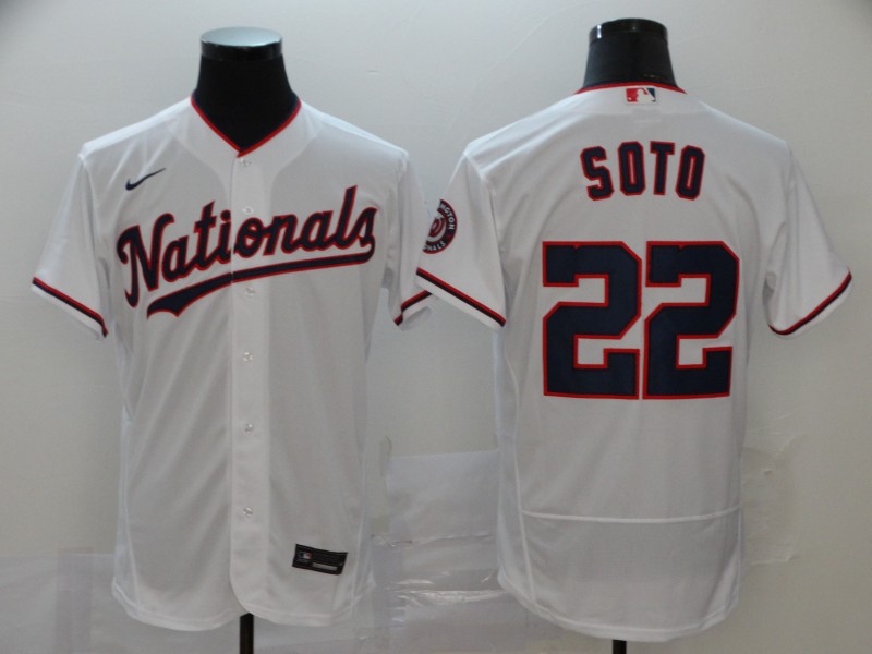 Personalized Nationals 22 Juan Soto White 2020 Flexbase Jersey