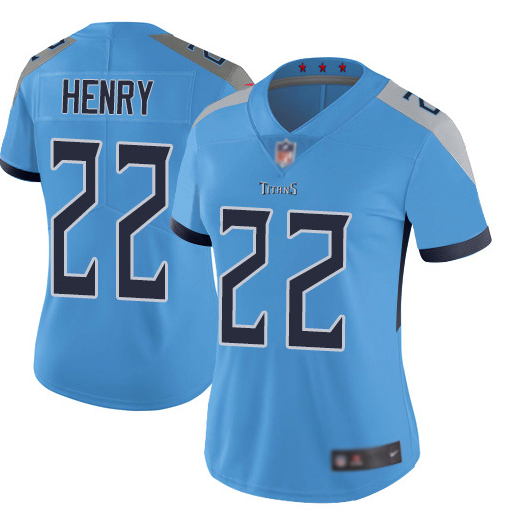 Personalized Women Titans 22 Derrick Henry Blue Women New Untouchable Player Limited Jersey