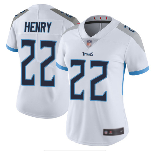 Personalized Women Titans 22 Derrick Henry White Women New Untouchable Player Limited Jersey