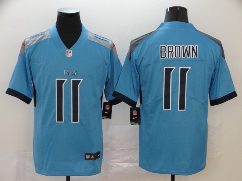 Personalized Titans 11 A.J. Brown Blue New Untouchable Limited Jersey