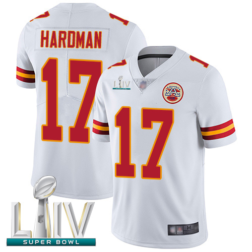 Personalized Chiefs #17 Mecole Hardman White Super Bowl LIV Bound Youth Stitched Football Untouchable Limited Jersey