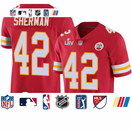 Personalized Chiefs #42 Anthony Sherman Red Team Color Super Bowl LIV Bound Youth Stitched Football Untouchable Limited Jersey