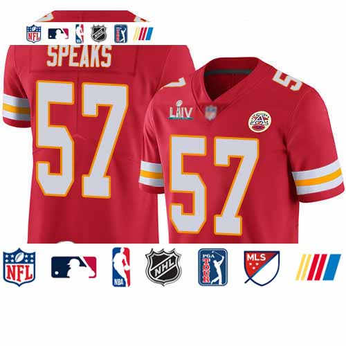 Personalized Chiefs #57 Breeland Speaks Red Team Color Super Bowl LIV Bound Youth Stitched Football Untouchable Limited Jersey