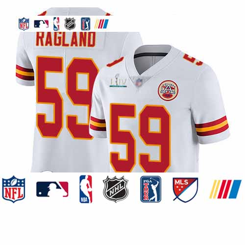 Personalized Chiefs #59 Reggie Ragland White Super Bowl LIV Bound Youth Stitched Football Untouchable Limited Jersey