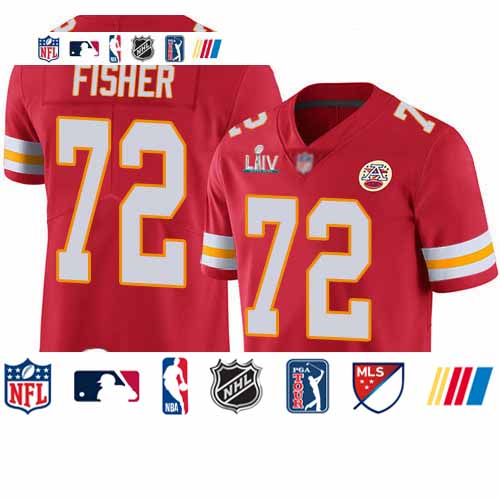 Personalized Chiefs #72 Eric Fisher Red Team Color Super Bowl LIV Bound Youth Stitched Football Untouchable Limited Jersey