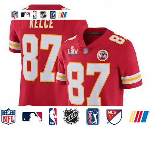 Personalized Chiefs #87 Travis Kelce Red Team Color Super Bowl LIV Bound Youth Stitched Football Untouchable Limited Jersey
