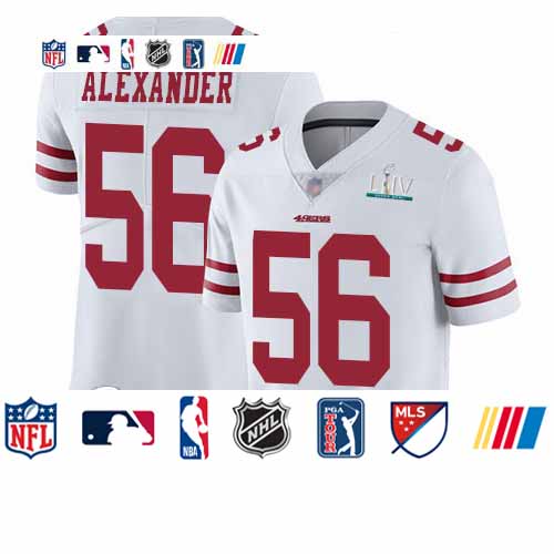 Personalized 49ers #56 Kwon Alexander White Super Bowl LIV Bound Youth Stitched Football Untouchable Limited Jersey