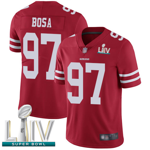 Personalized 49ers #97 Nick Bosa Red Team Color Super Bowl LIV Bound Youth Stitched Football Untouchable Limited Jersey