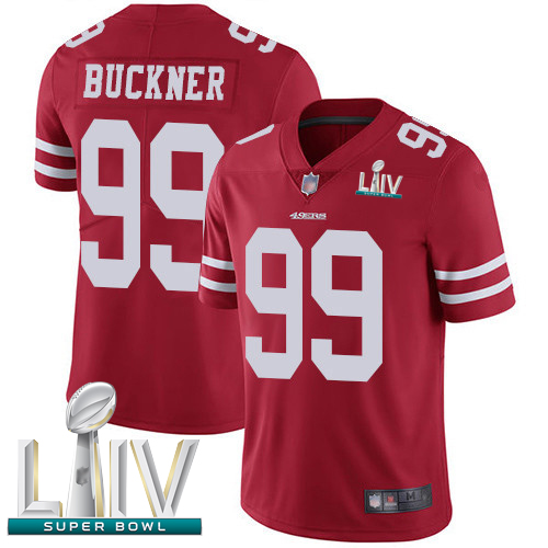 Personalized 49ers #99 DeForest Buckner Red Team Color Super Bowl LIV Bound Youth Stitched Football Untouchable Limited Jersey