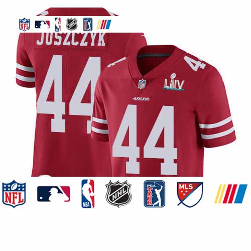 Personalized 49ers #44 Kyle Juszczyk Red Team Color Super Bowl LIV Bound Youth Stitched Football Untouchable Limited Jersey