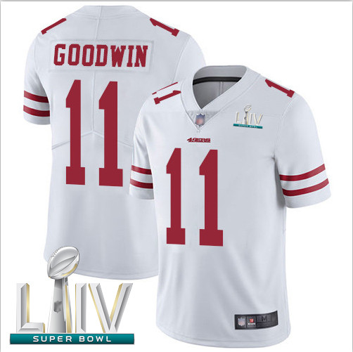 Personalized 49ers #11 Marquise Goodwin White Super Bowl LIV Bound Youth Stitched Football Untouchable Limited Jersey