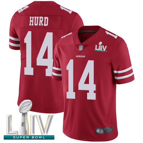 Personalized 49ers #14 Jalen Hurd Red Team Color Super Bowl LIV Bound Youth Stitched Football Untouchable Limited Jersey