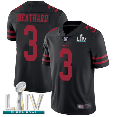Personalized 49ers #3 C.J. Beathard Black Alternate Super Bowl LIV Bound Youth Stitched Football Untouchable Limited Jersey