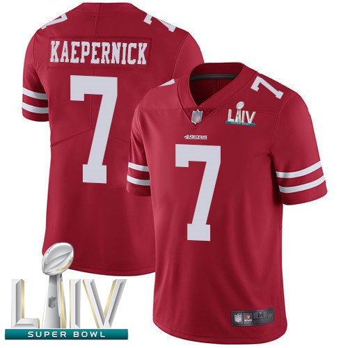 Personalized 49ers #7 Colin Kaepernick Red Team Color Super Bowl LIV Bound Youth Stitched Football Untouchable Limited Jersey