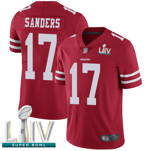 Personalized 49ers #17 Emmanuel Sanders Red Team Color Super Bowl LIV Bound Youth Stitched Football Untouchable Limited Jersey