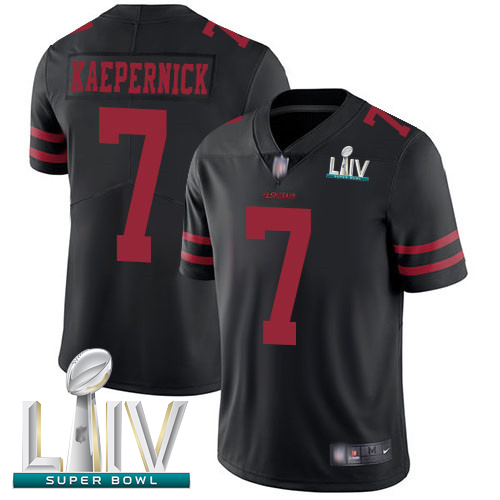 Personalized 49ers #7 Colin Kaepernick Black Alternate Super Bowl LIV Bound Youth Stitched Football Untouchable Limited Jersey