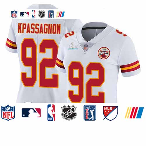 Personalized Chiefs #92 Tanoh Kpassagnon White Super Bowl LIV Bound Women’s Stitched Football Untouchable Limited Jersey