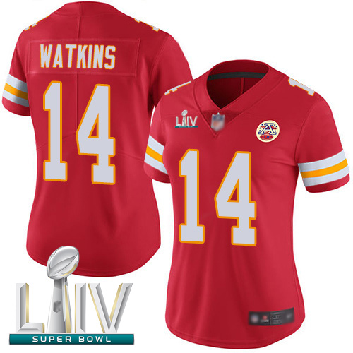 Personalized Chiefs #14 Sammy Watkins Red Team Color Super Bowl LIV Bound Women’s Stitched Football Untouchable Limited Jersey