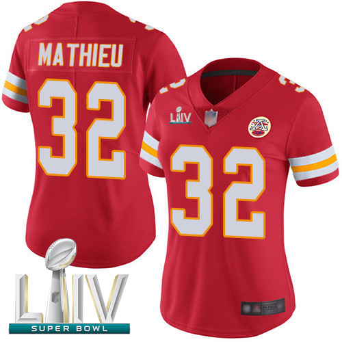 Personalized Chiefs #32 Tyrann Mathieu Red Team Color Super Bowl LIV Bound Women’s Stitched Football Untouchable Limited Jersey