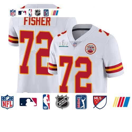 Personalized Chiefs #72 Eric Fisher White Super Bowl LIV Bound Men’s Stitched Football Untouchable Limited Jersey