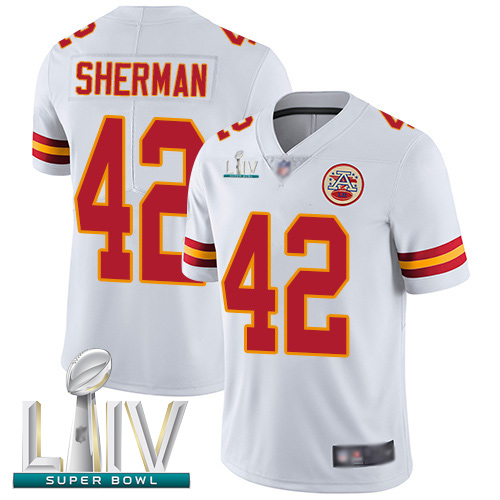 Personalized Chiefs #42 Anthony Sherman White Super Bowl LIV Bound Men’s Stitched Football Untouchable Limited Jersey