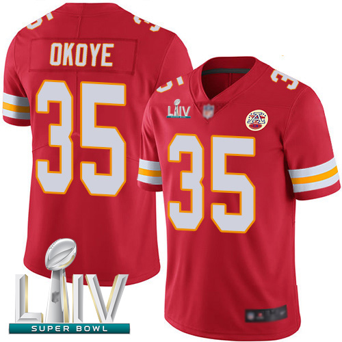 Personalized Chiefs #35 Christian Okoye Red Team Color Super Bowl LIV Bound Men’s Stitched Football Untouchable Limited Jersey