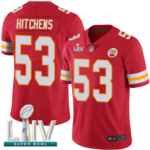 Personalized Chiefs #53 Anthony Hitchens Red Team Color Super Bowl LIV Bound Men’s Stitched Football Untouchable Limited Jersey