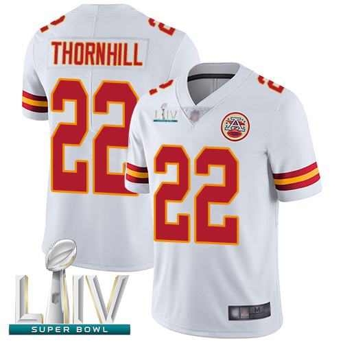 Personalized Chiefs #22 Juan Thornhill White Super Bowl LIV Bound Men’s Stitched Football Untouchable Limited Jersey