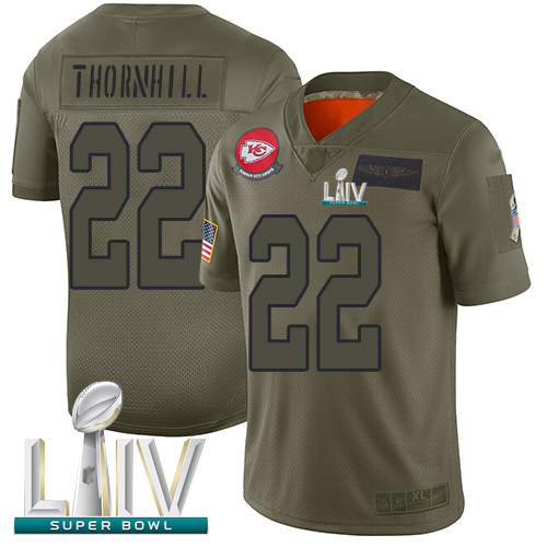Personalized Chiefs #22 Juan Thornhill Camo Super Bowl LIV Bound Men’s Stitched Football Limited 2019 Salute To Service Jersey