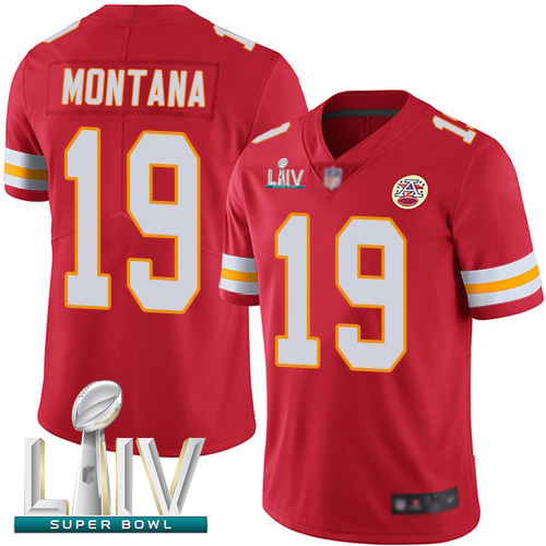 Personalized Chiefs #19 Joe Montana Red Team Color Super Bowl LIV Bound Men’s Stitched Football Untouchable Limited Jersey