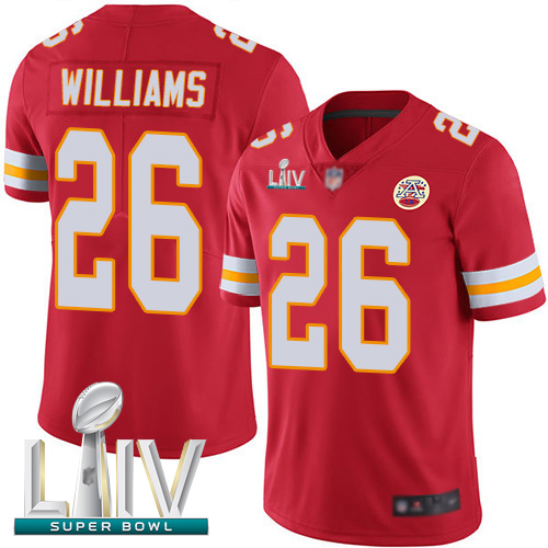 Personalized Chiefs #26 Damien Williams Red Team Color Super Bowl LIV Bound Men’s Stitched Football Untouchable Limited Jersey