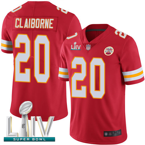 Personalized Chiefs #20 Morris Claiborne Red Team Color Super Bowl LIV Bound Men’s Stitched Football Untouchable Limited Jersey
