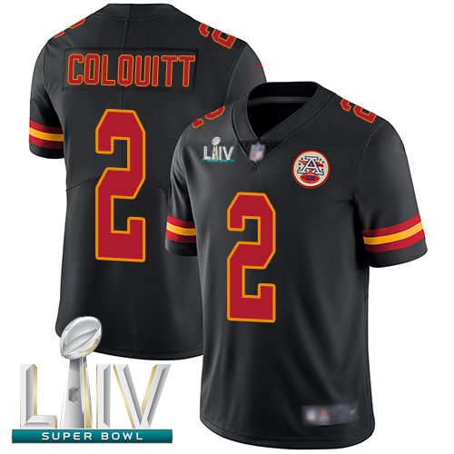 Personalized Chiefs #2 Dustin Colquitt Black Super Bowl LIV Bound Men’s Stitched Football Limited Rush Jersey