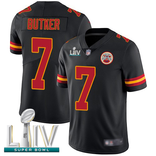 Personalized Chiefs #7 Harrison Butker Black Super Bowl LIV Bound Men’s Stitched Football Limited Rush Jersey