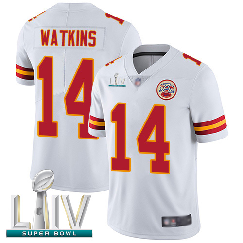 Personalized Chiefs #14 Sammy Watkins White Super Bowl LIV Bound Men’s Stitched Football Untouchable Limited Jersey