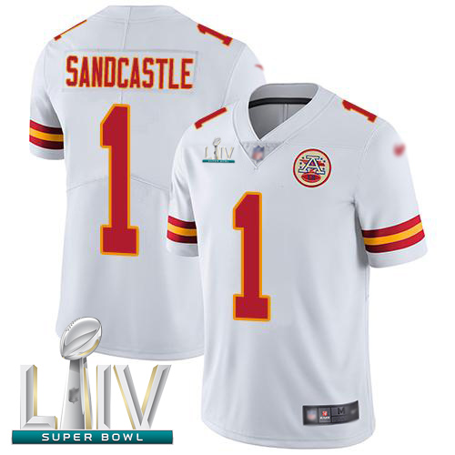 Personalized Chiefs #1 Leon Sandcastle White Super Bowl LIV Bound Men’s Stitched Football Untouchable Limited Jersey