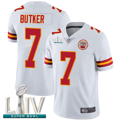 Personalized Chiefs #7 Harrison Butker White Super Bowl LIV Bound Men’s Stitched Football Untouchable Limited Jersey