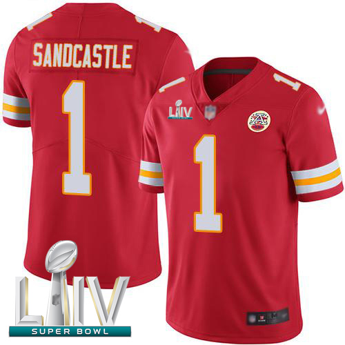 Personalized Chiefs #1 Leon Sandcastle Red Team Color Super Bowl LIV Bound Men’s Stitched Football Untouchable Limited Jersey