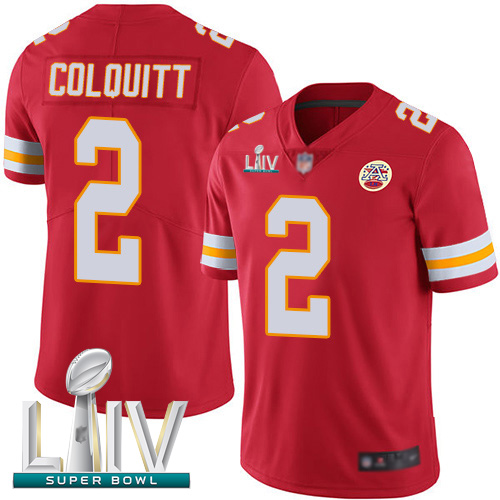 Personalized Chiefs #2 Dustin Colquitt Red Team Color Super Bowl LIV Bound Men’s Stitched Football Untouchable Limited Jersey