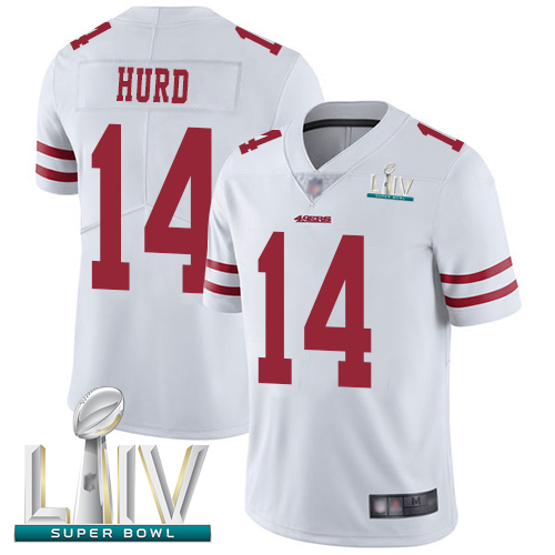 Personalized 49ers #14 Jalen Hurd White Super Bowl LIV Bound Men’s Stitched Football Untouchable Limited Jersey