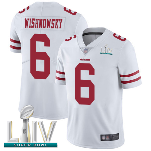 Personalized 49ers #6 Mitch Wishnowsky White Super Bowl LIV Bound Men’s Stitched Football Untouchable Limited Jersey