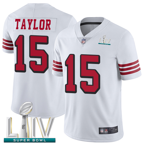 Personalized 49ers #15 Trent Taylor White Rush Super Bowl LIV Bound Men’s Stitched Football Untouchable Limited Jersey