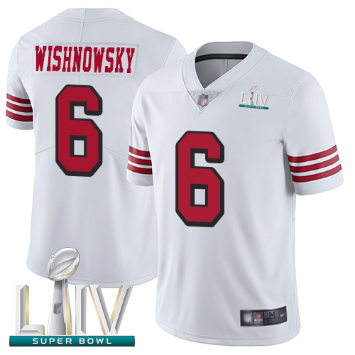 Personalized 49ers #6 Mitch Wishnowsky White Rush Super Bowl LIV Bound Men’s Stitched Football Untouchable Limited Jersey