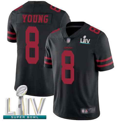 Personalized 49ers #8 Steve Young Black Alternate Super Bowl LIV Bound Men’s Stitched Football Untouchable Limited Jersey