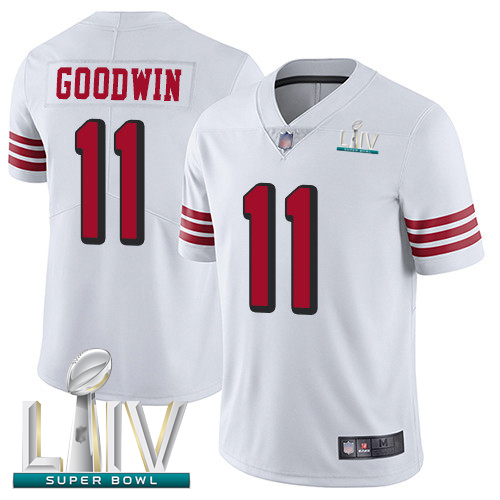 Personalized 49ers #11 Marquise Goodwin White Rush Super Bowl LIV Bound Men’s Stitched Football Untouchable Limited Jersey