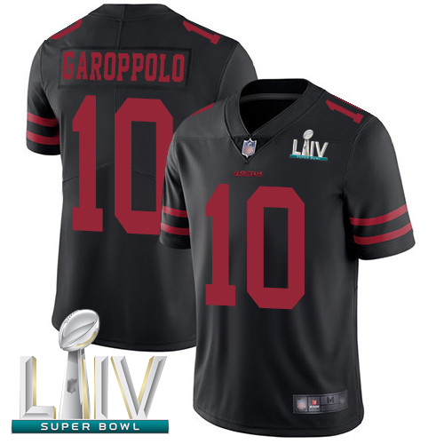 Personalized 49ers #10 Jimmy Garoppolo Black Alternate Super Bowl LIV Bound Men’s Stitched Football Untouchable Limited Jersey